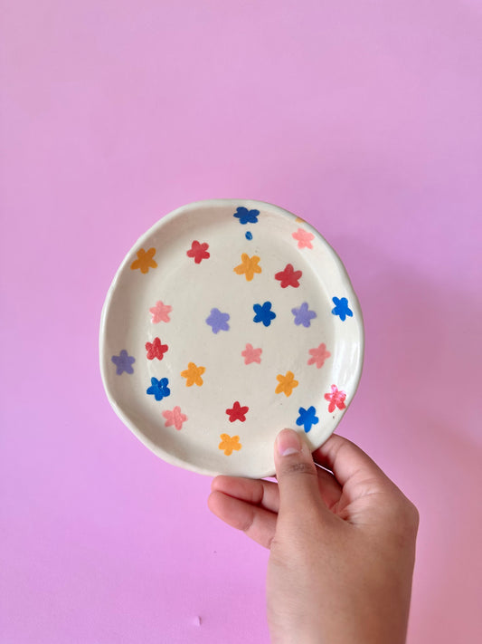Rainbow Floral Mini Plate