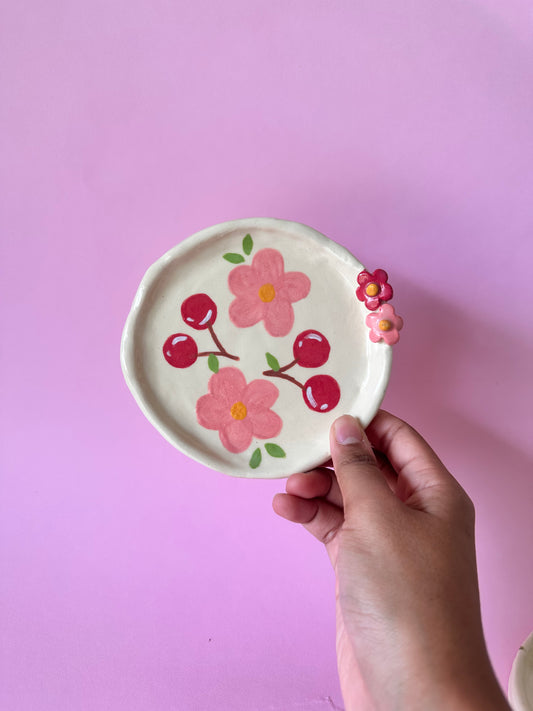 Flower and Cherry Mini Plate