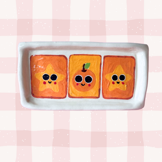 3- Tile Star and Orange Tray Dish