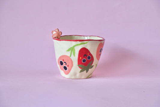 Happy Strawberry and Tulip Cup