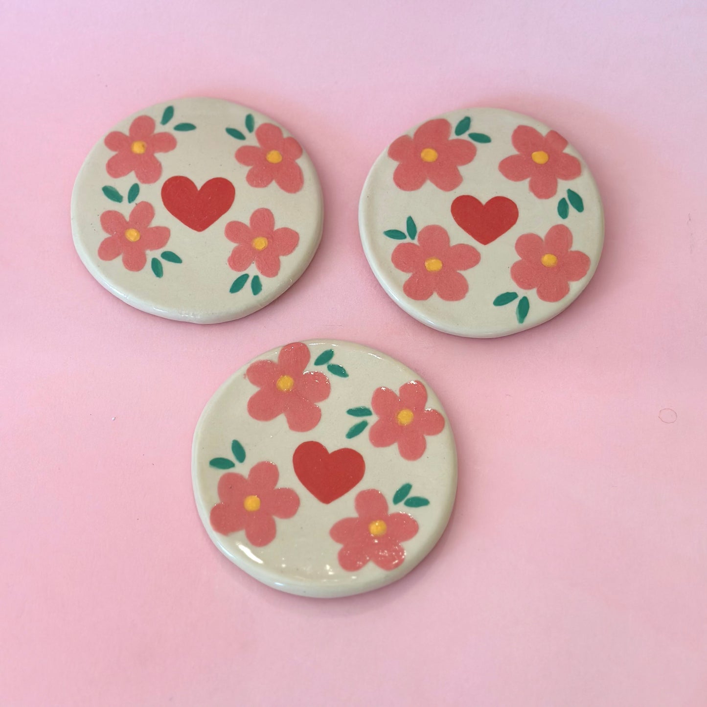 Floral and Hearts Coaster
